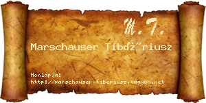 Marschauser Tibériusz névjegykártya